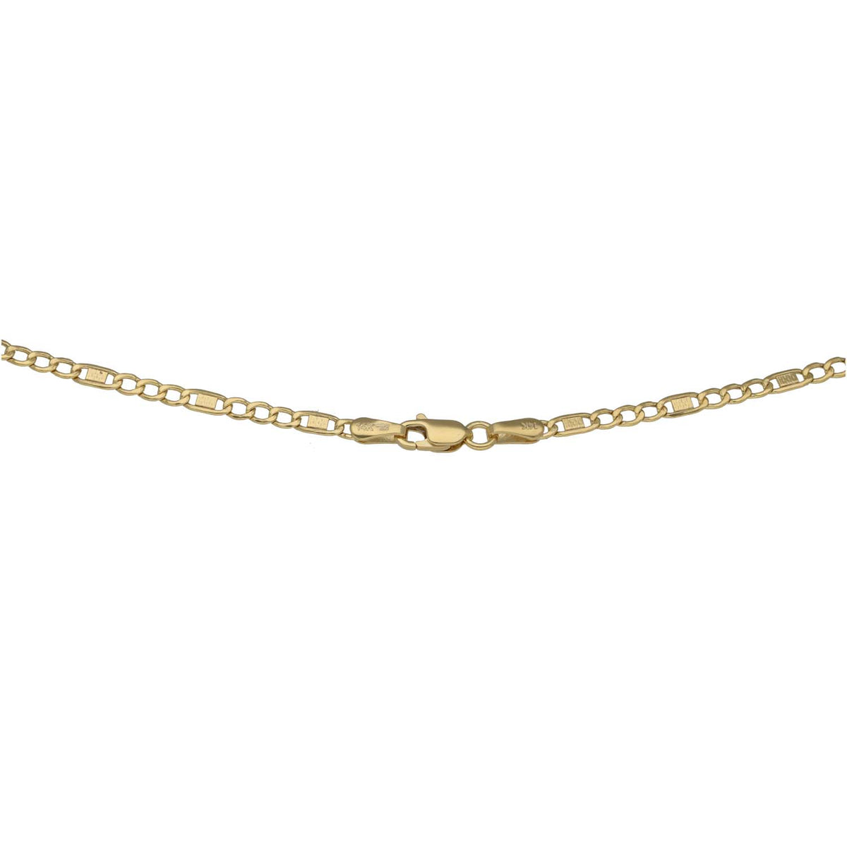 New 14ct Bi-Colour Gold Crucifix Pendant With Chain 18"