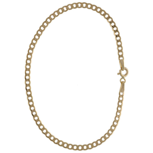 New 9ct Gold 3mm Hollow Curb Bracelet