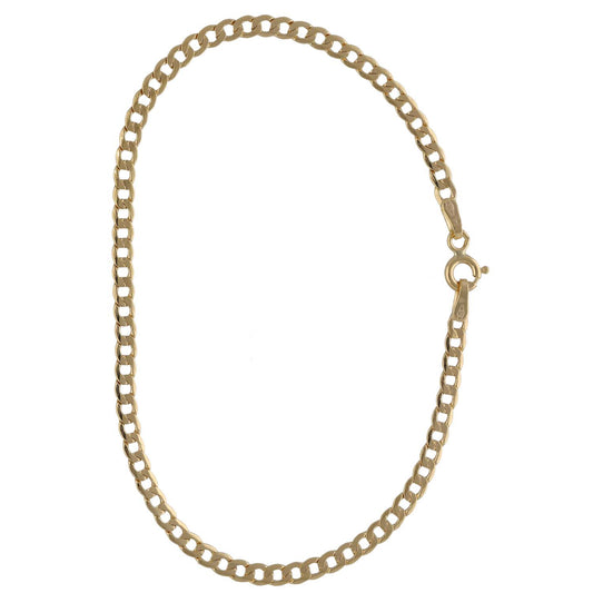 New 9ct Gold 3mm Hollow Curb Bracelet