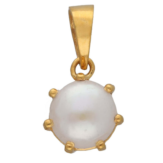 New 22ct Gold Pearl Single Stone Pendant