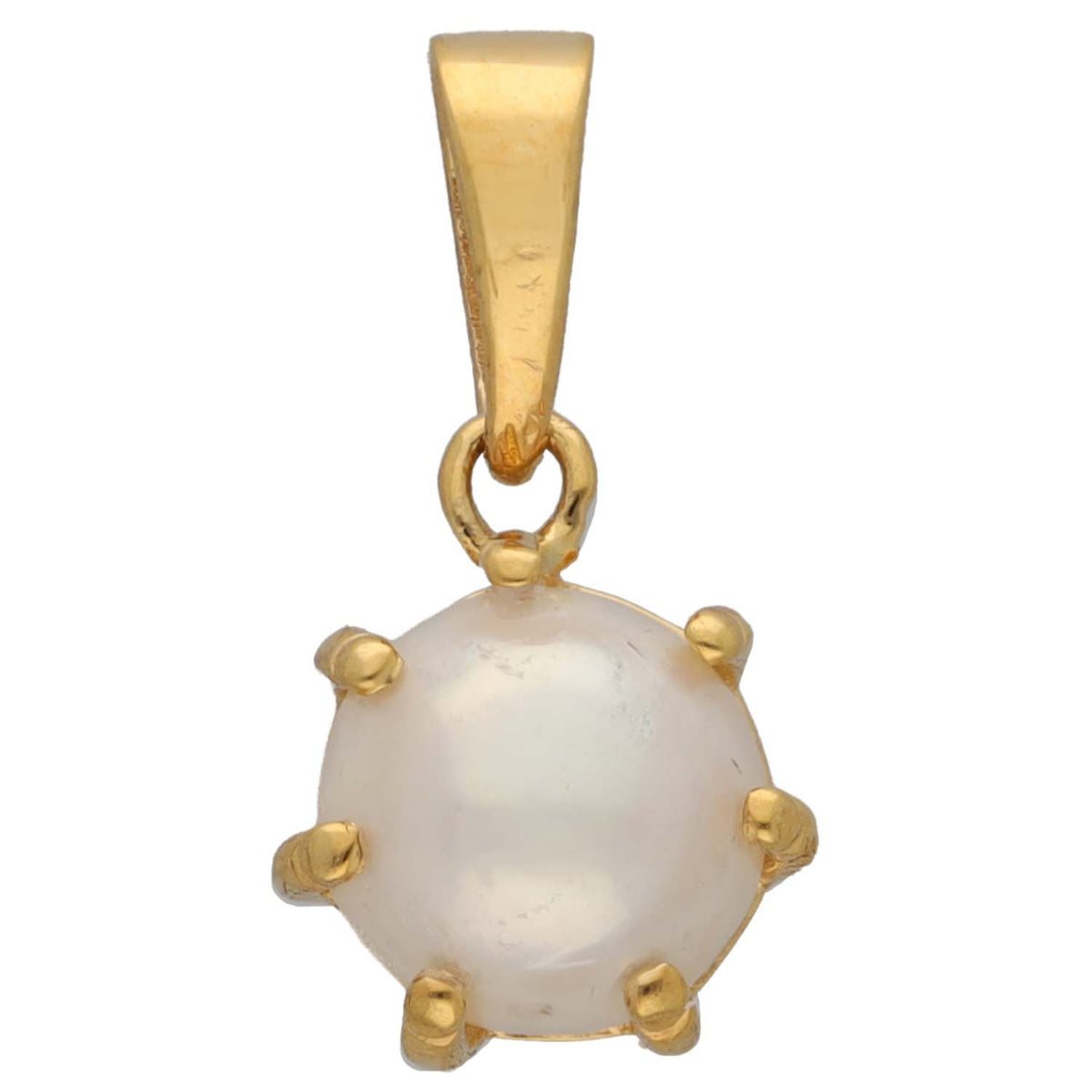 New 22ct Gold Pearl Single Stone Pendant