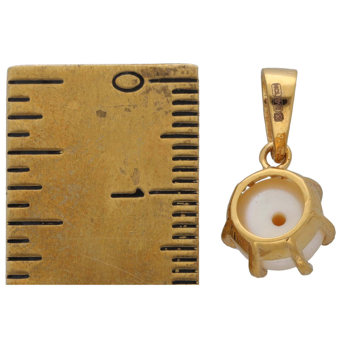 New 22ct Gold Pearl Single Stone Pendant