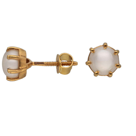 New 22ct Gold Pearl Stud Earrings