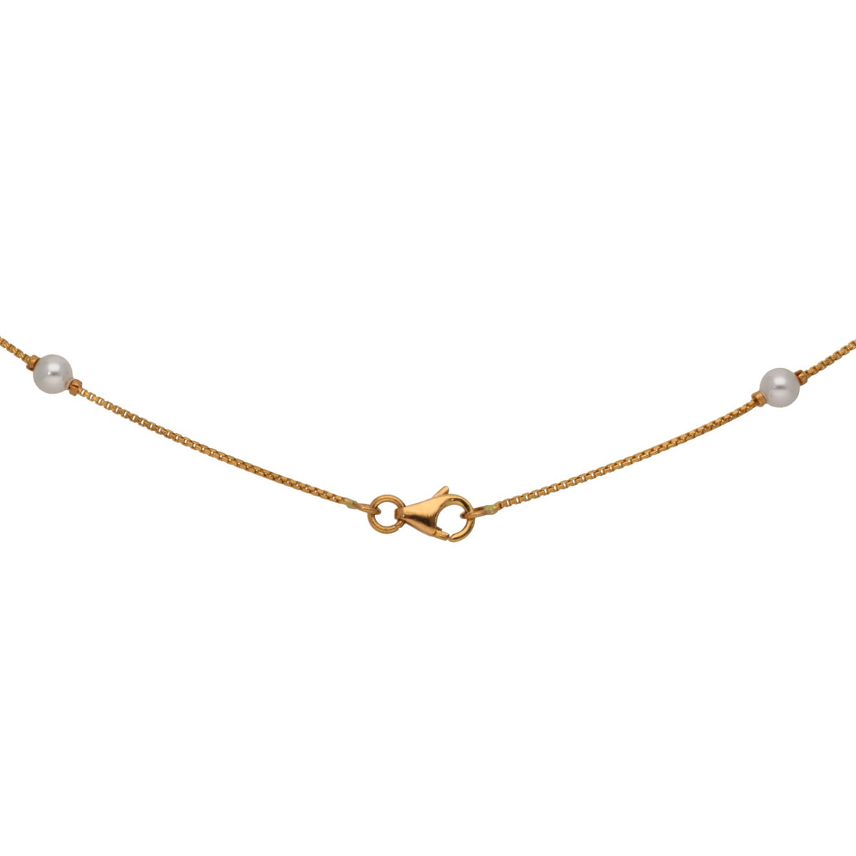 New 22ct Gold Pearl Station Necklace 18"