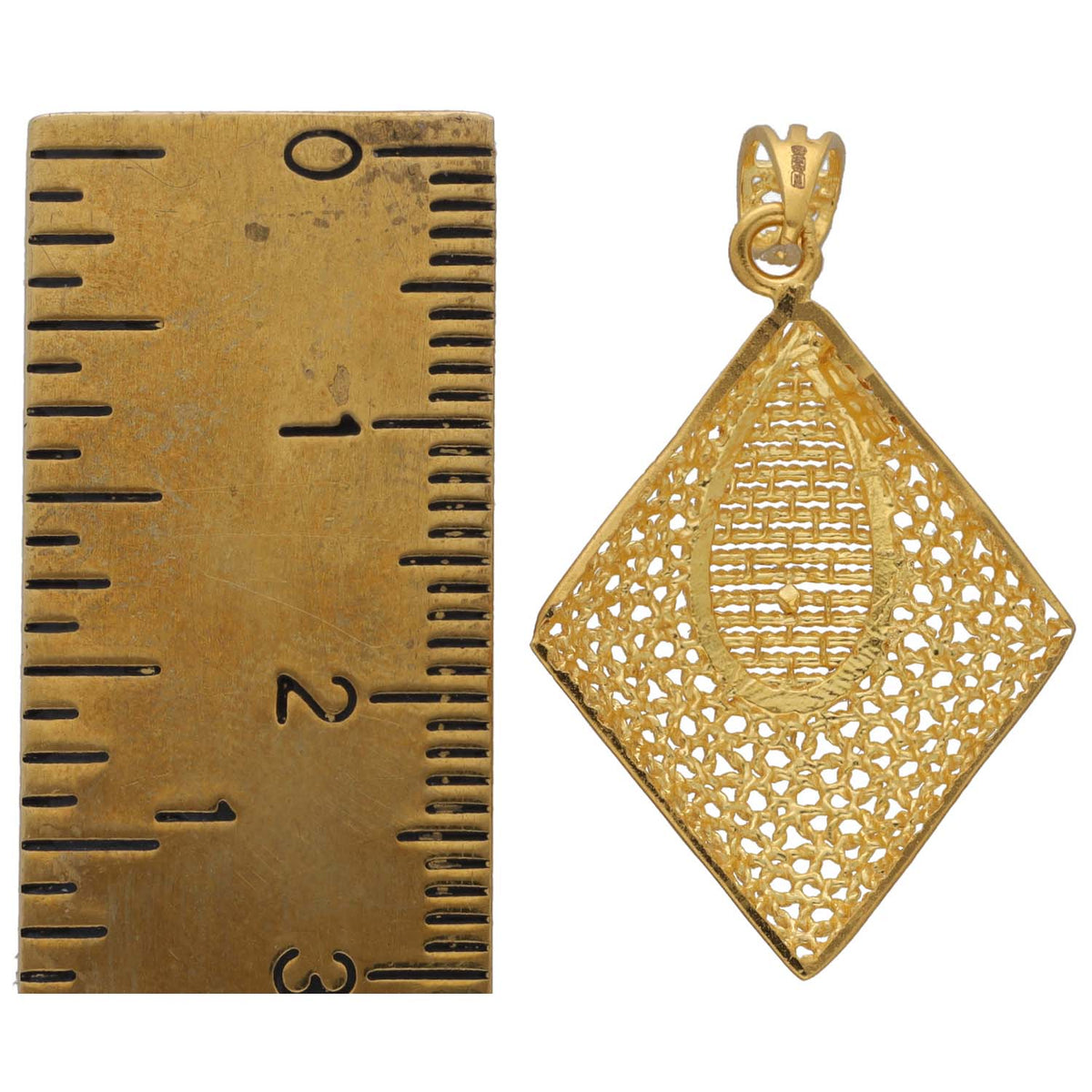 New 22ct Gold Diamond Shape Pendant