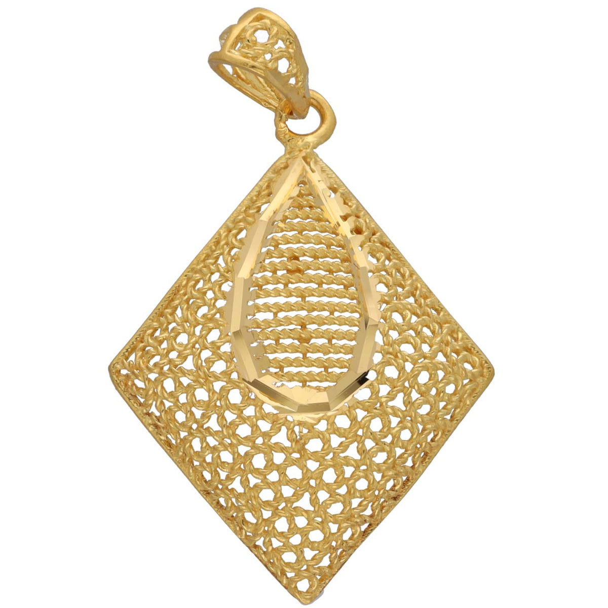 New 22ct Gold Diamond Shape Pendant