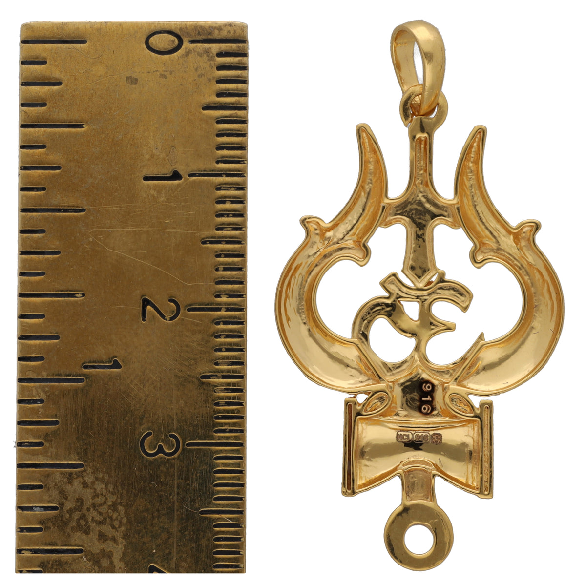 New 22ct Gold Om & Trishul Pendant