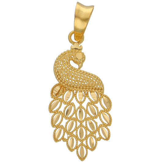New 22ct Gold Filigree Peacock Pendant