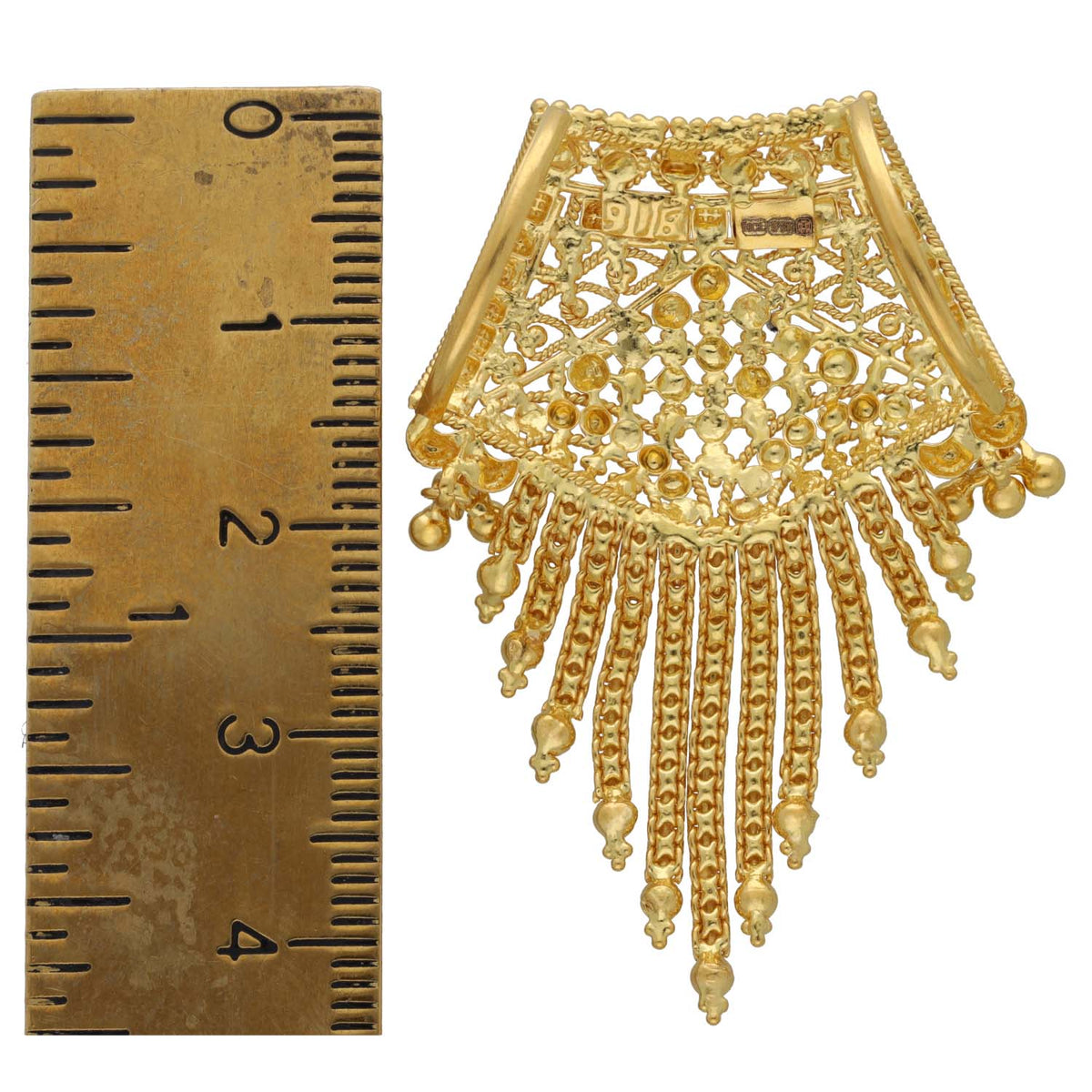 New 22ct Gold Filigree Fringe Pendant