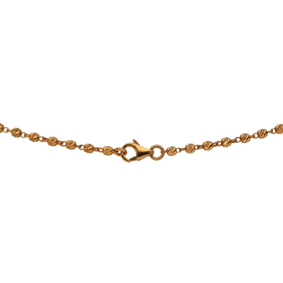 New 22ct Gold Beaded Short Lariat Necklace 18"
