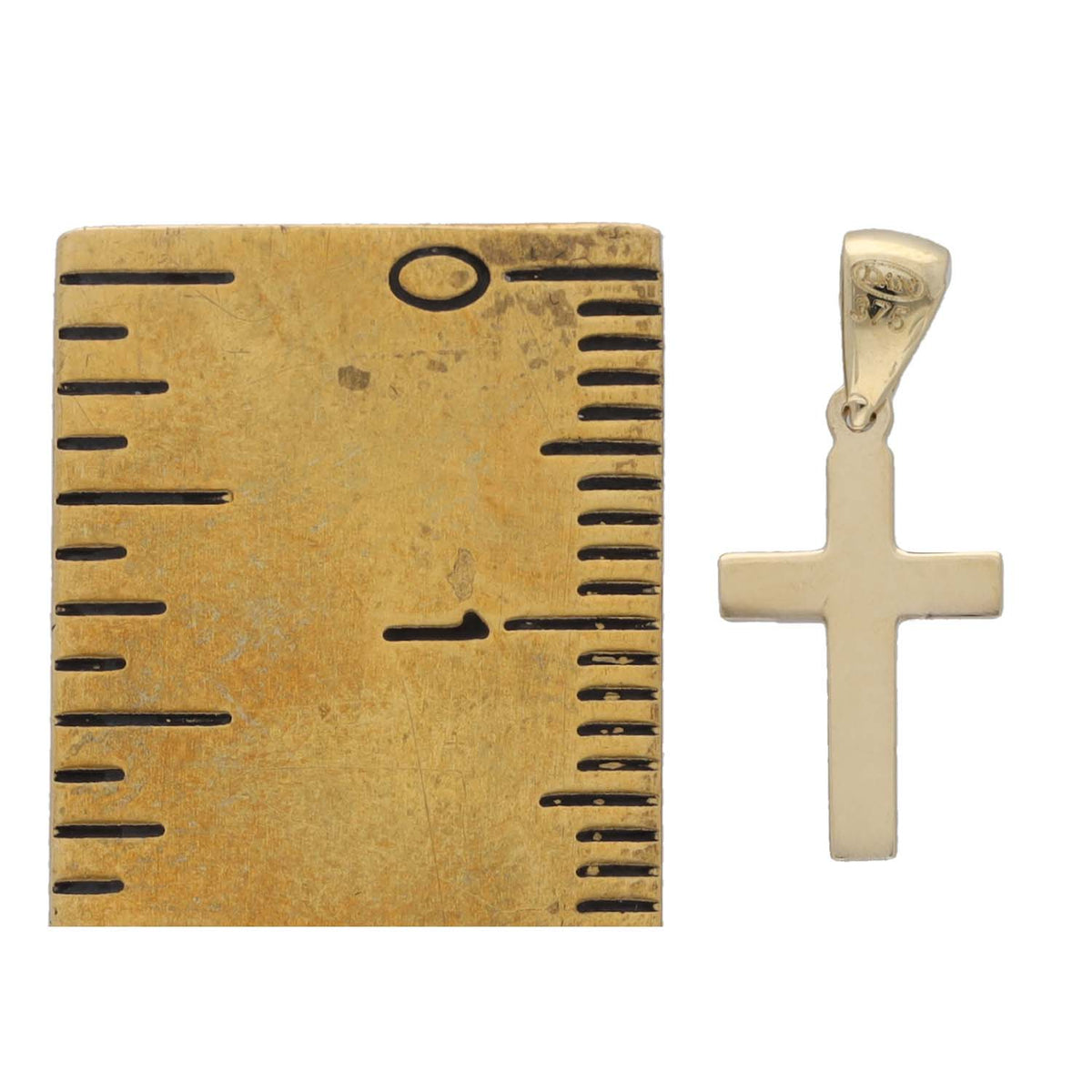 New 9ct Gold Plain Polished Cross Pendant