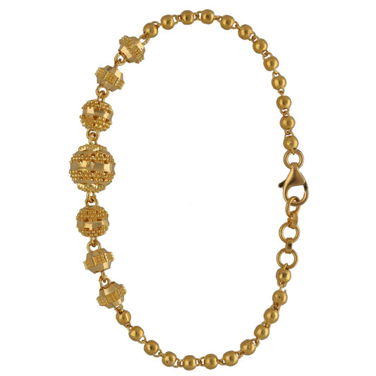 New 22ct Gold Full Textured Beaded Bracelet