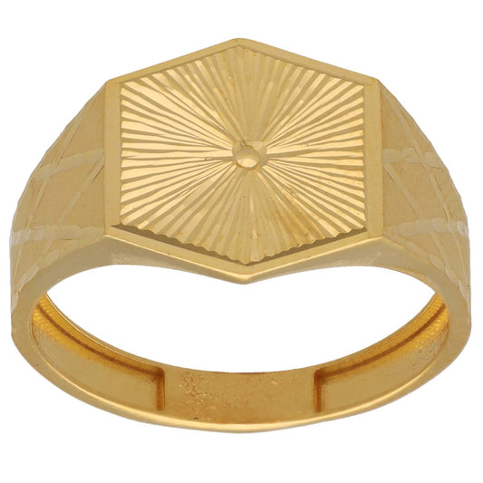New 22ct Gold Hexagonal Starburst Ring Size S