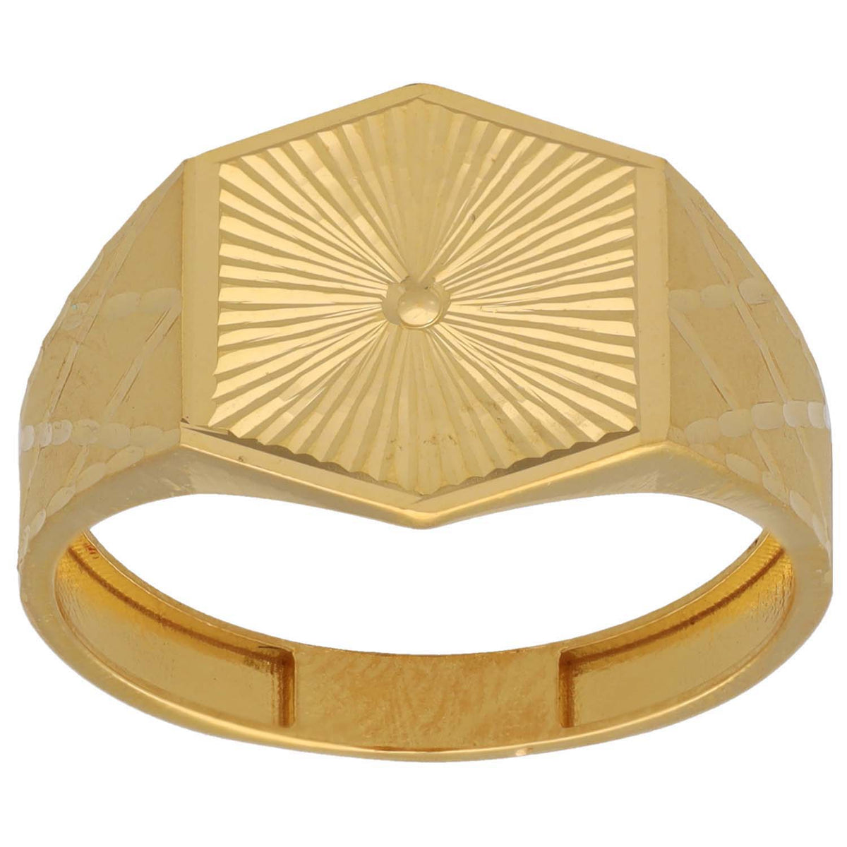 New 22ct Gold Hexagonal Starburst Ring Size S