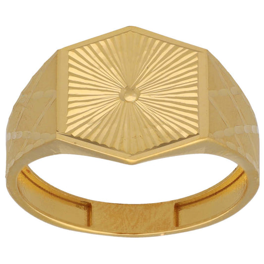 New 22ct Gold Hexagonal Starburst Ring Size S