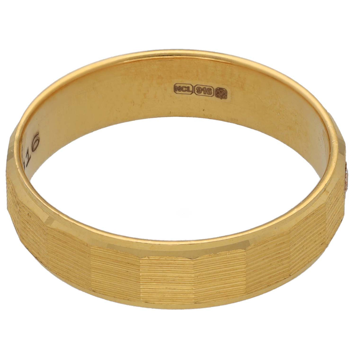New 22ct Gold Cubic Zirconia Polished Band Ring Size Q