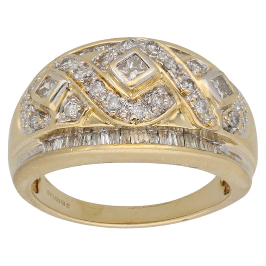 14ct Gold 0.79ct Diamond Alternative Ring Size P