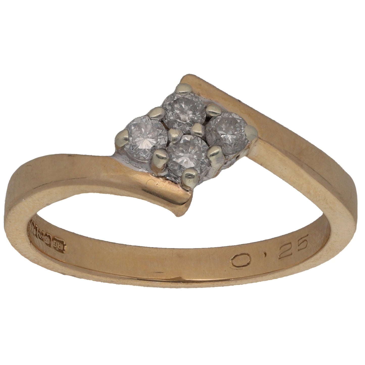 9ct Gold 0.25ct Diamond Dress/Cocktail Ring Size M