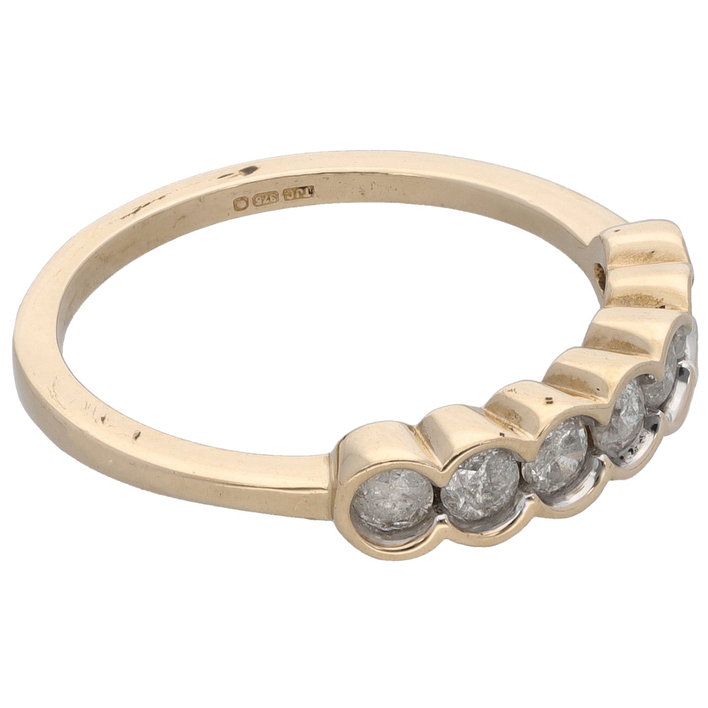 9ct Gold 0.49ct Diamond Half Eternity Ring Size O