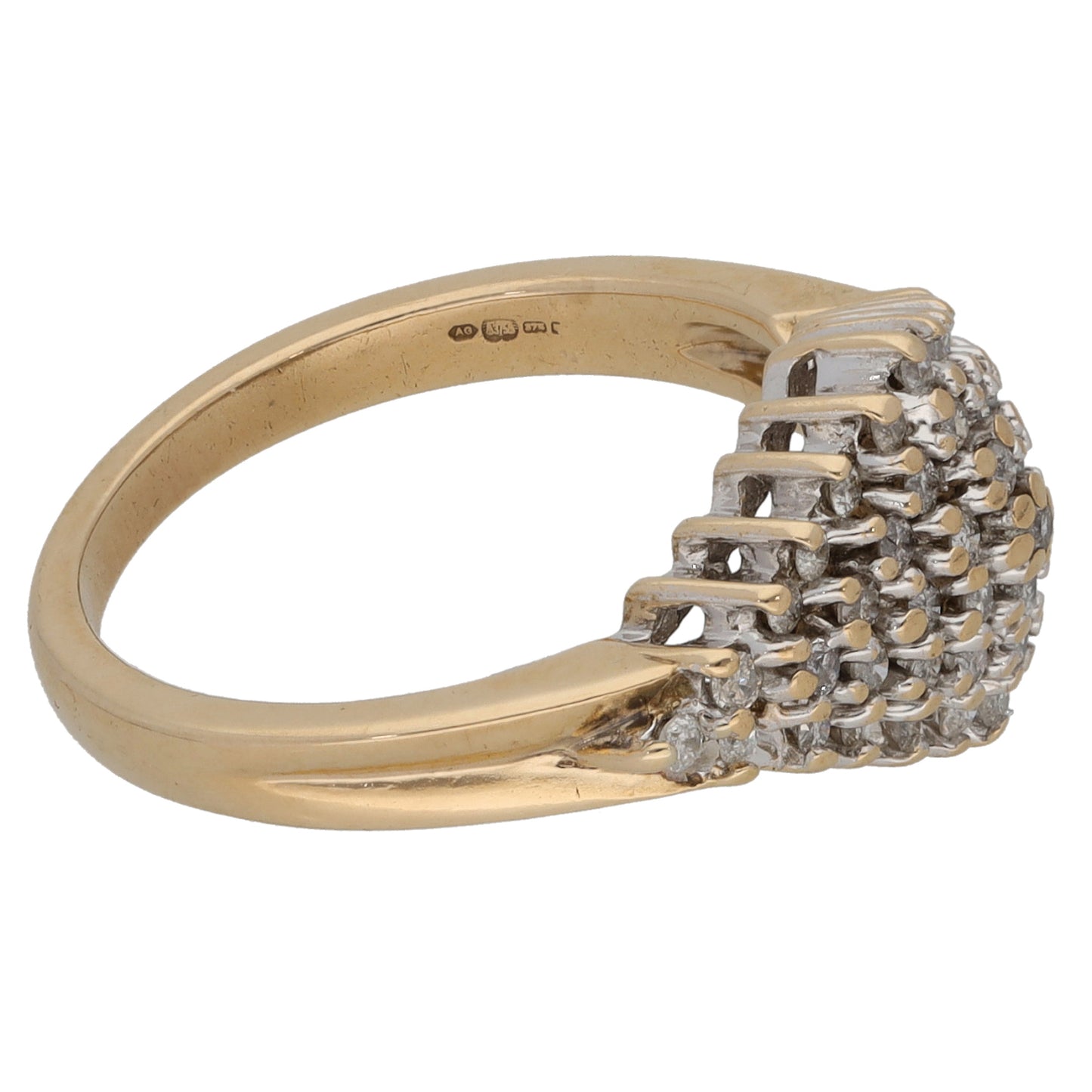 9ct Gold 0.50ct Diamond Cluster Ring Size L