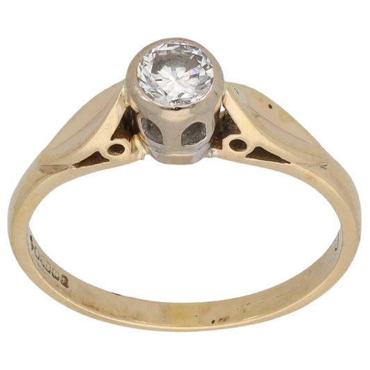 9ct Gold 0.20ct Diamond Solitaire Ring Size K