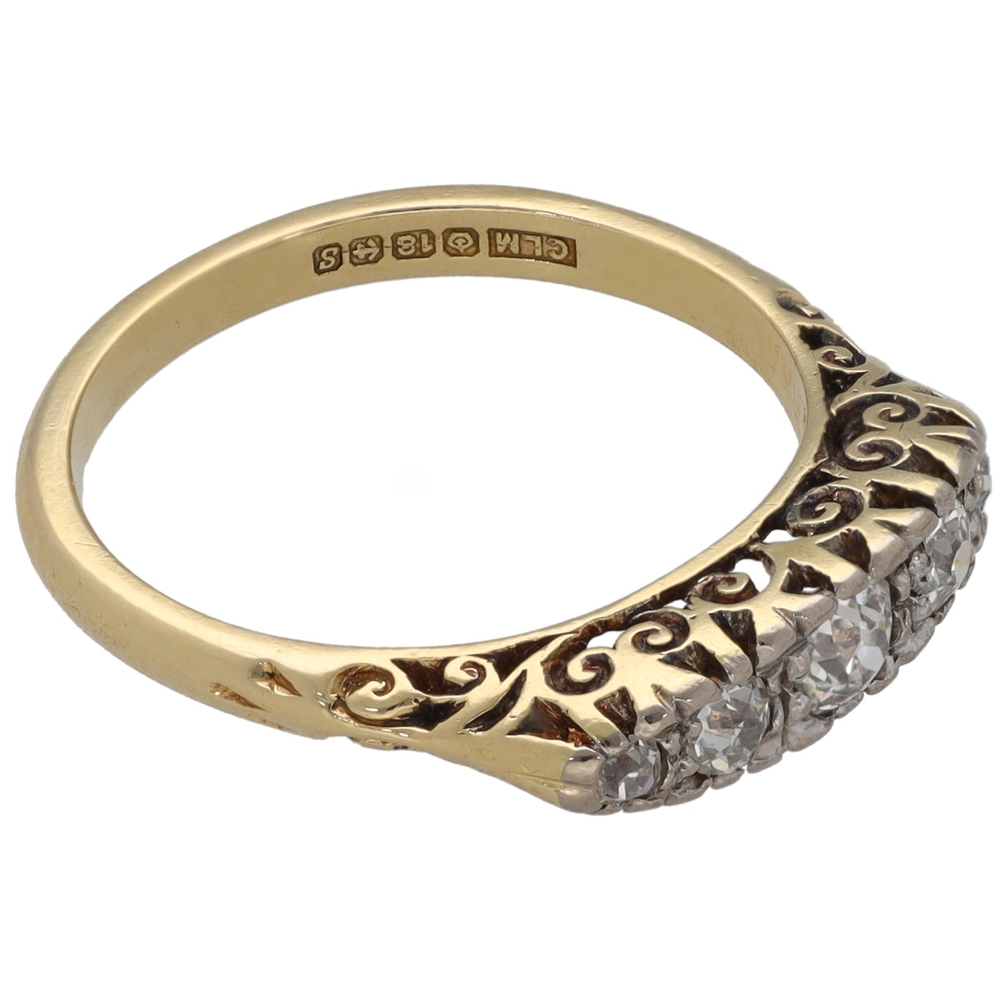 18ct Gold 0.24ct Diamond Half Eternity Ring Size N