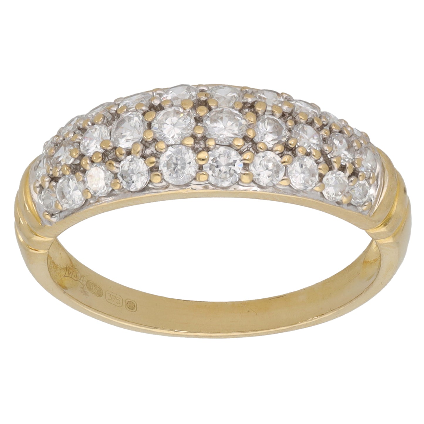9ct Gold Cubic Zirconia Dress/Cocktail Ring Size R