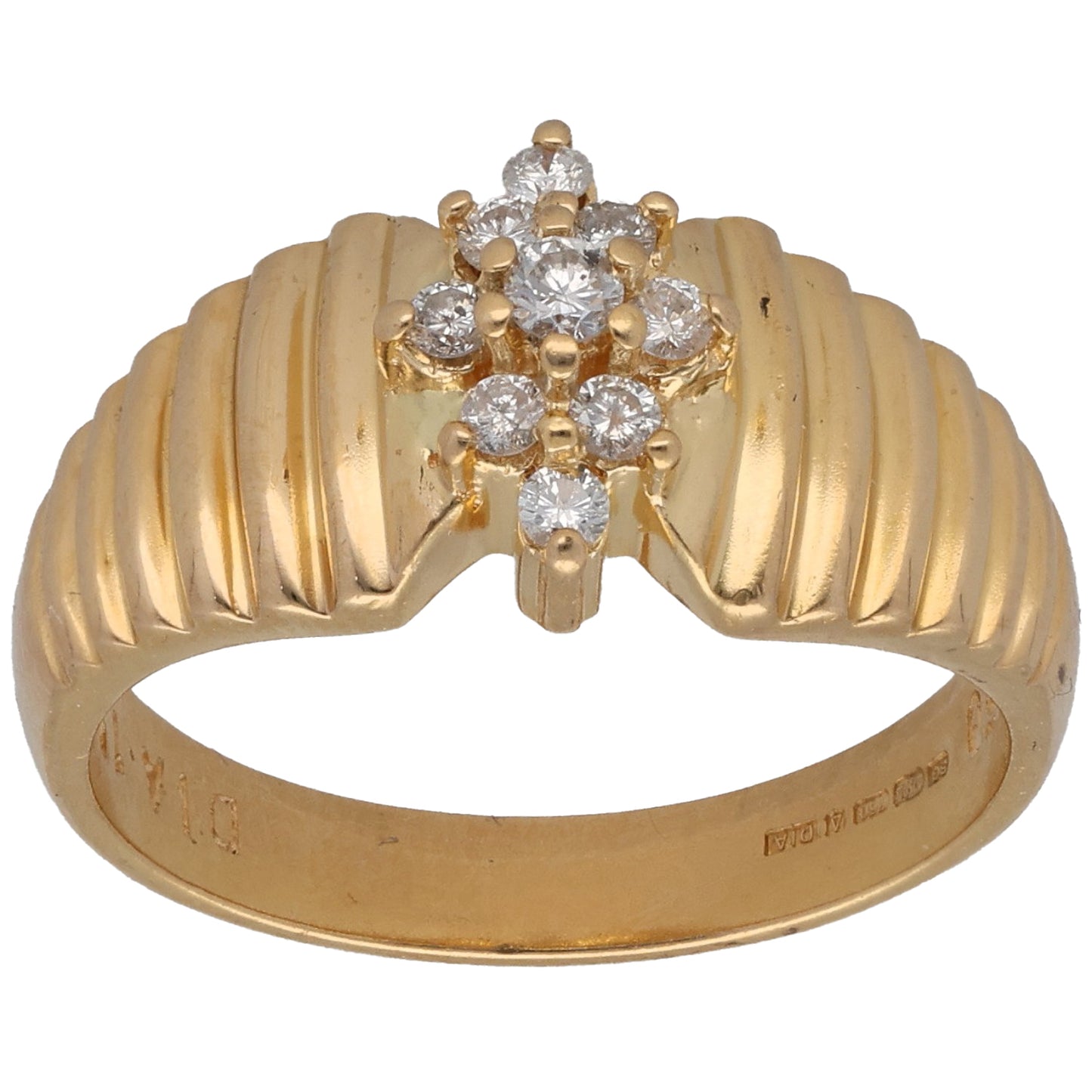 18ct Gold 0.19ct Diamond Dress/Cocktail Ring Size M