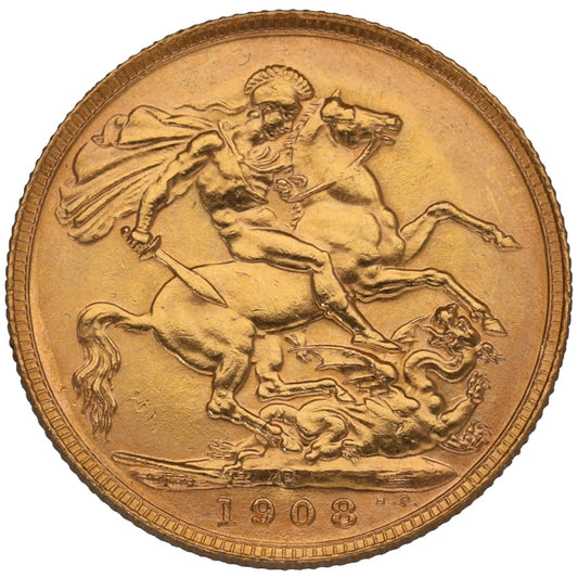 22ct Gold King Edward VII Full Sovereign Coin 1908