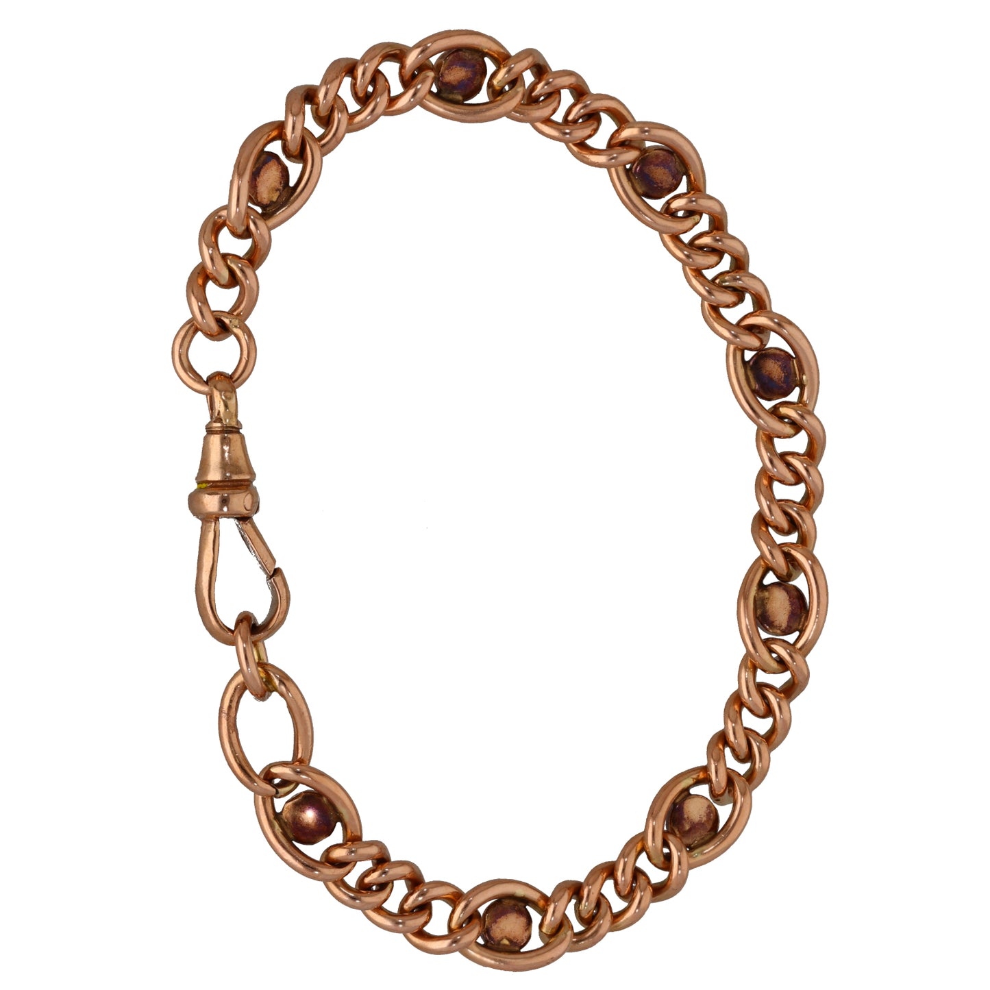 9ct Rose Gold Amethyst Fancy Stone Set Bracelet