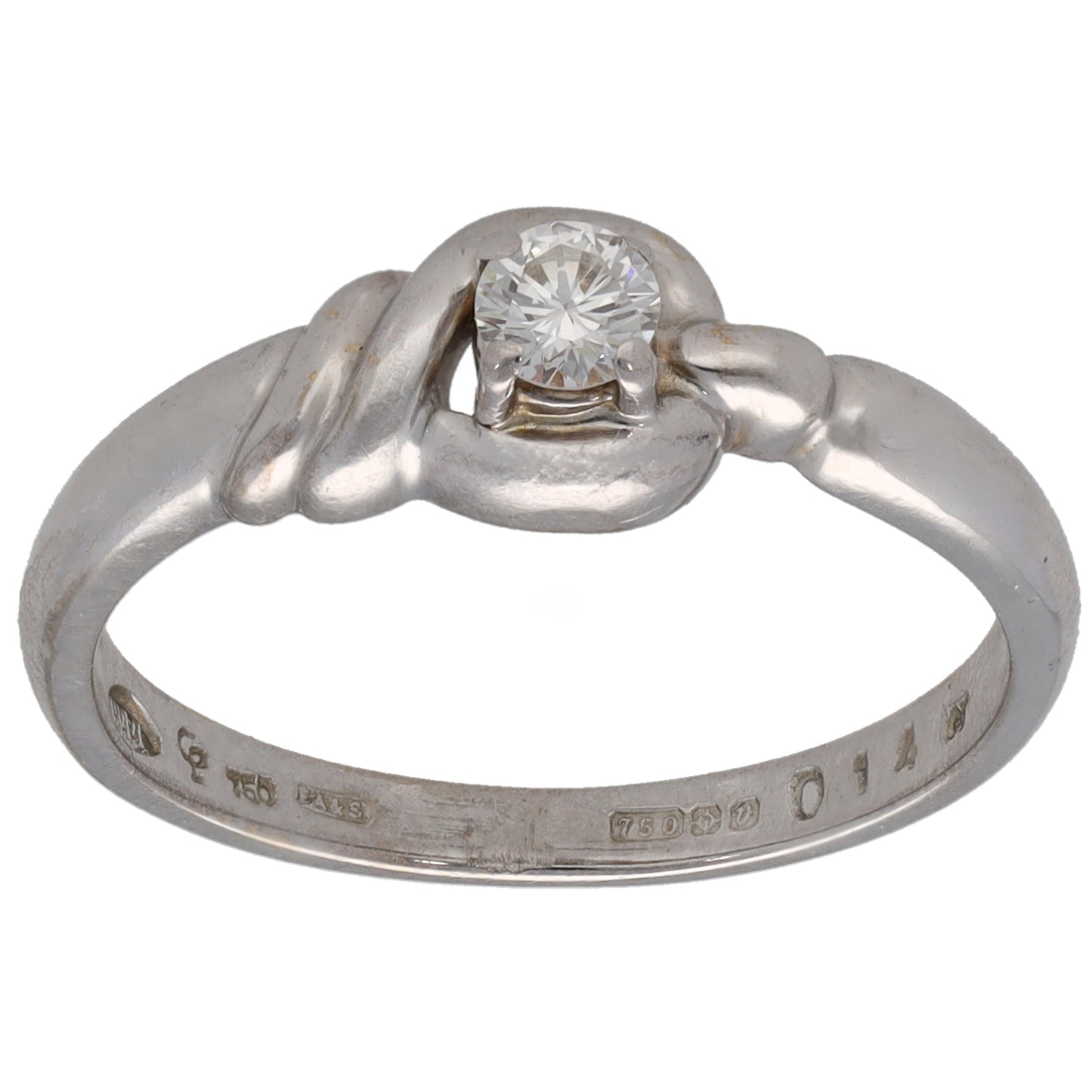 18ct Gold 0.12ct Diamond Solitaire Ring Size M