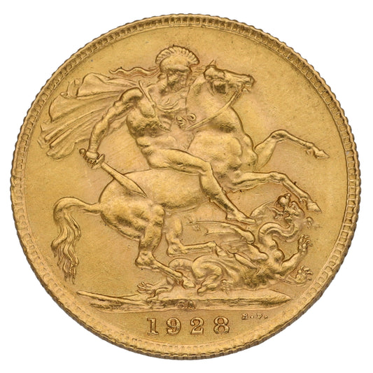 22ct Gold King George V Full Sovereign Coin 1928