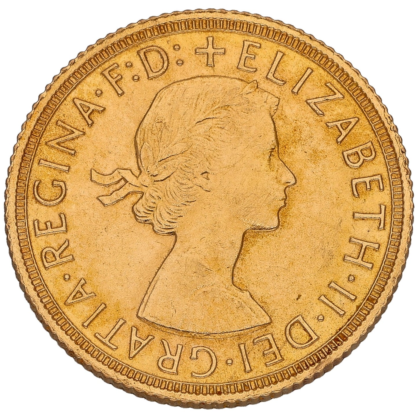 22ct Gold Queen Elizabeth II Full Sovereign Coin 1958