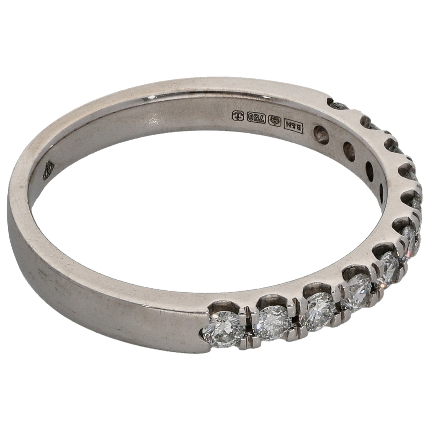 18ct White Gold 0.30ct Diamond Half Eternity Ring Size L