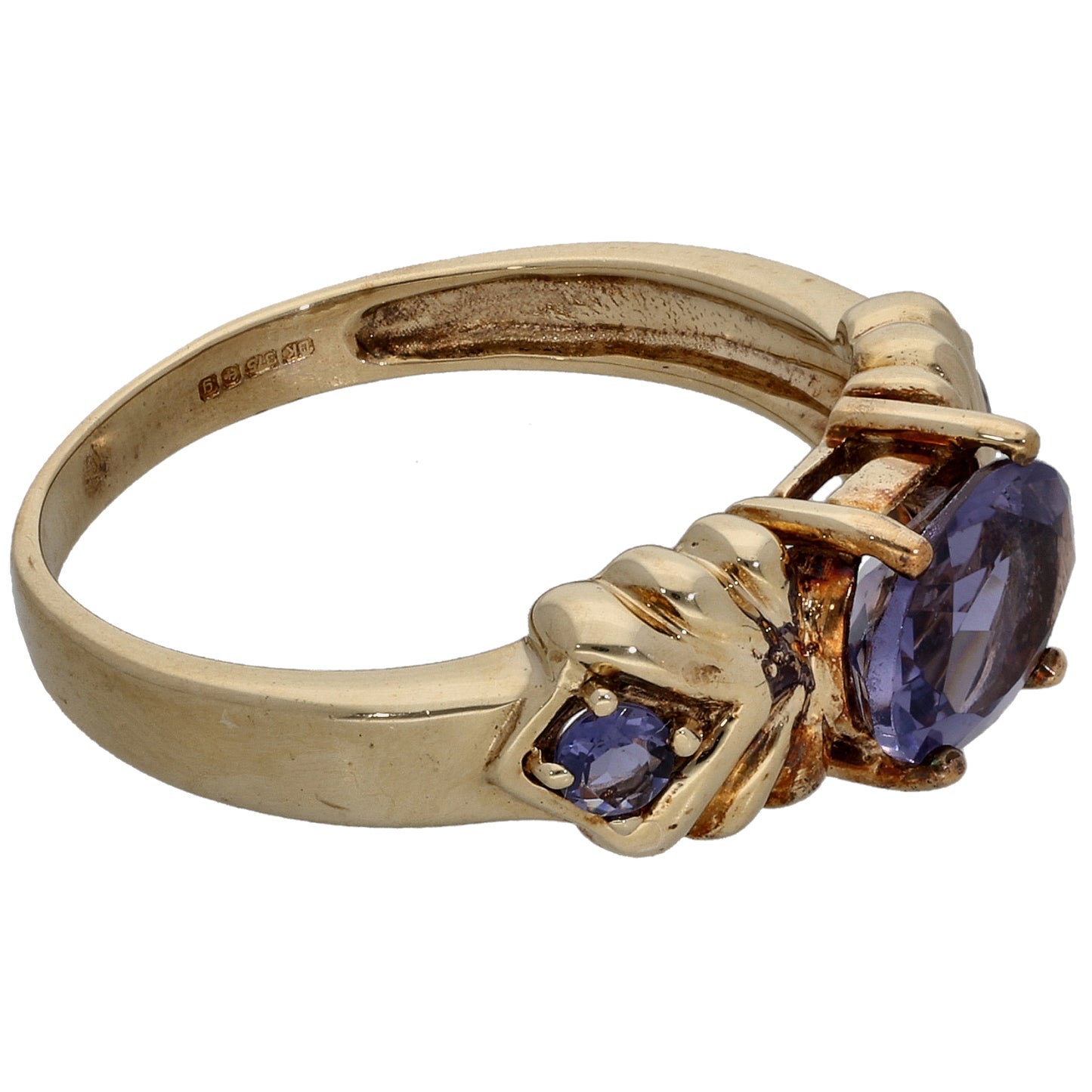 9ct Gold Iolite Dress/Cocktail Ring Size N