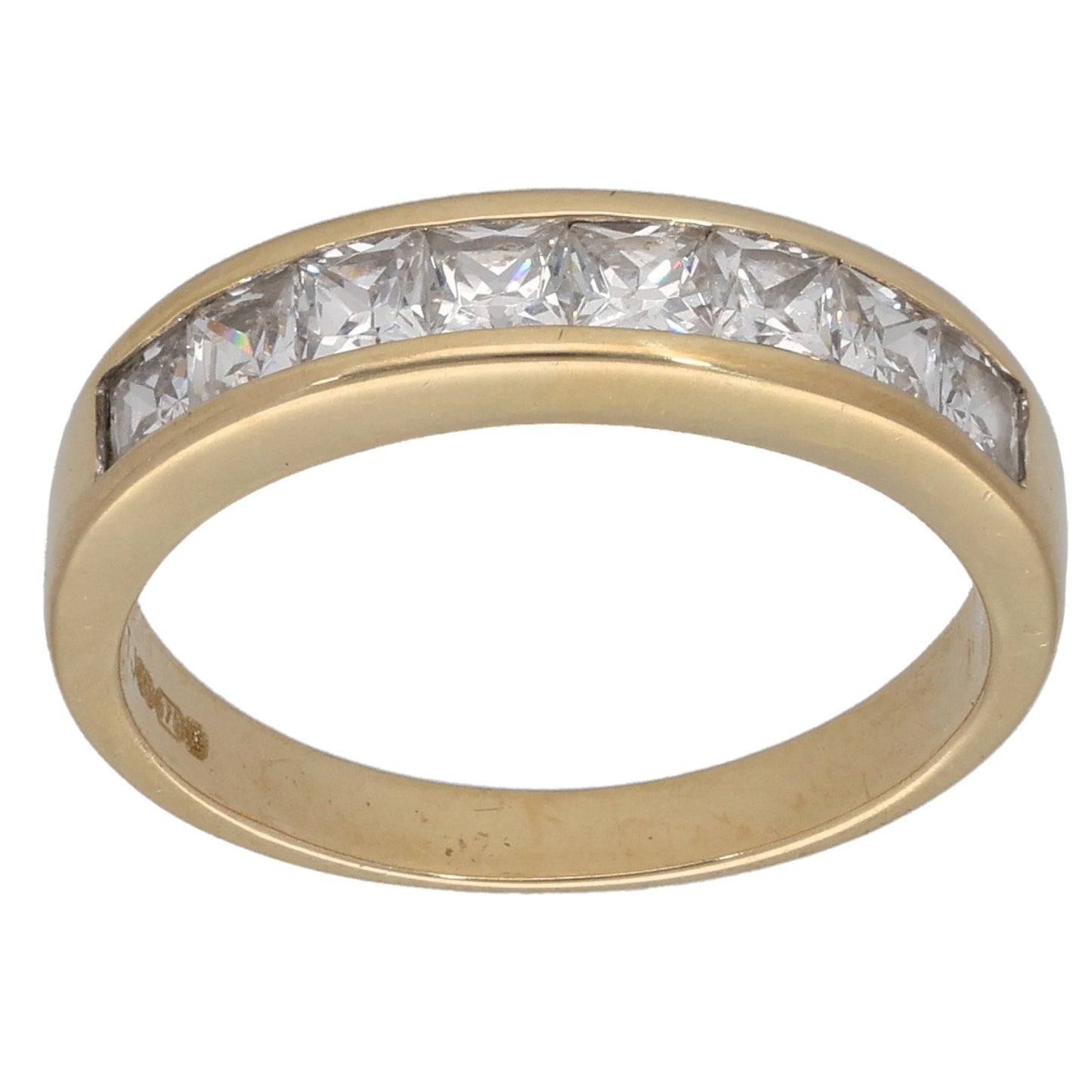 9ct Gold Cubic Zirconia Half Eternity Ring Size J