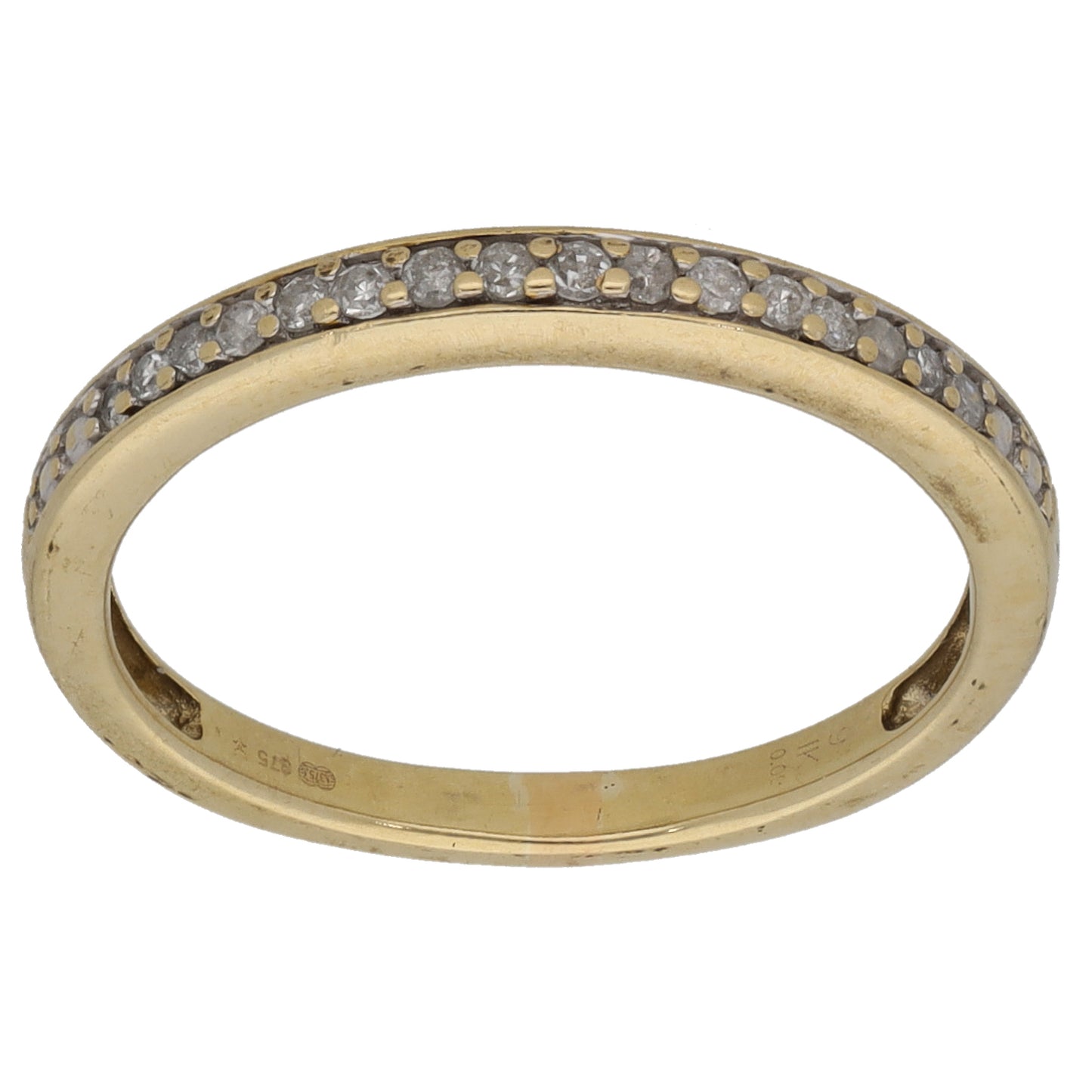 9ct Gold 0.09ct Diamond Half Eternity Ring Size L
