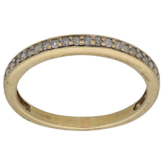 9ct Gold 0.09ct Diamond Half Eternity Ring Size L