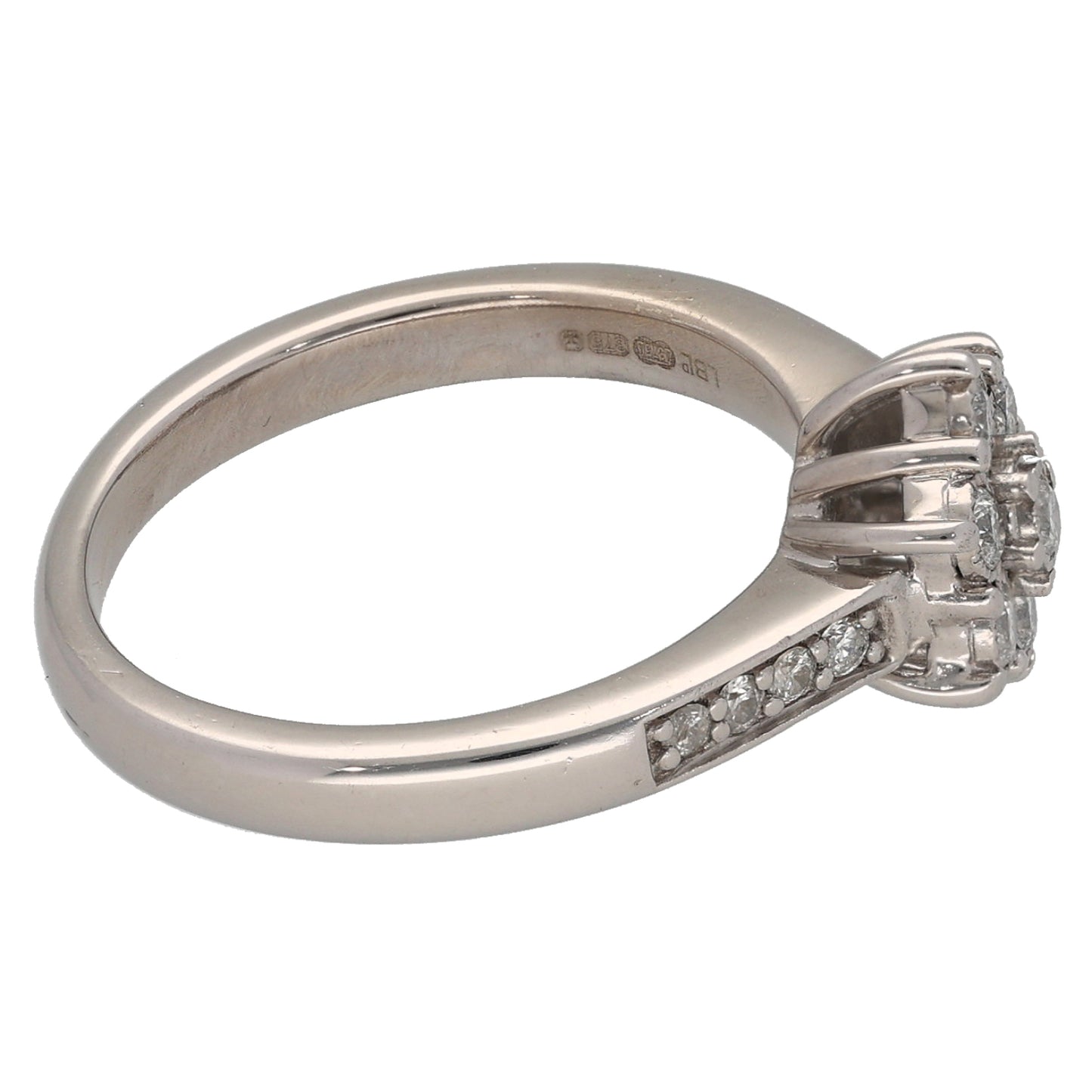 9ct White Gold 0.25ct Diamond Cluster Ring Size L