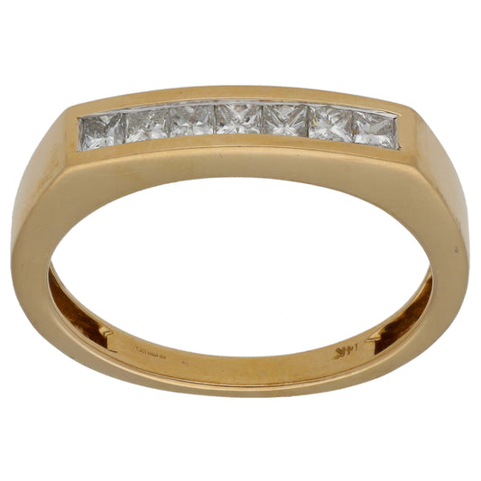14ct Gold 0.70ct Diamond Half Eternity Ring Size U