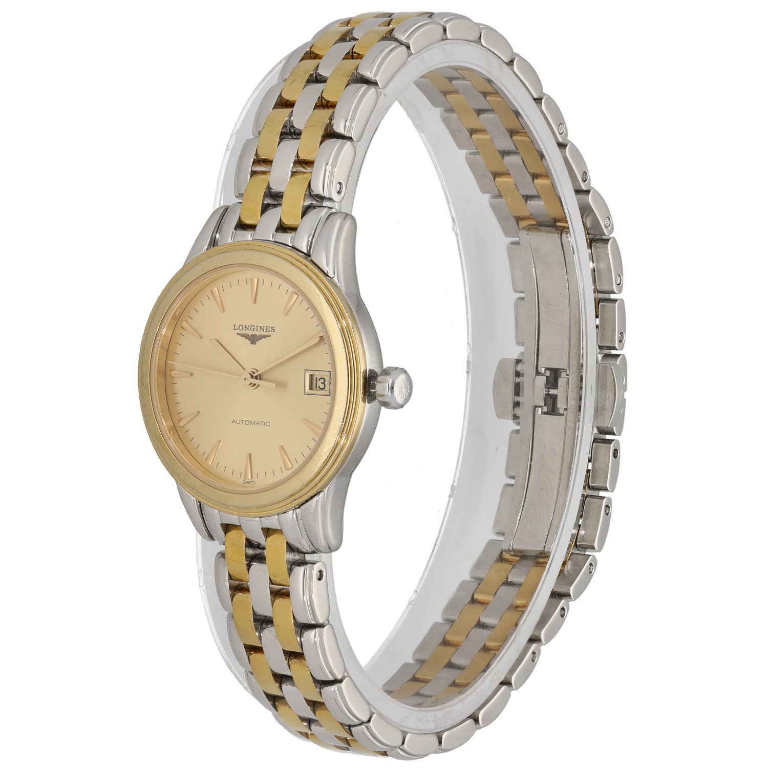 Longines Flagship L4.274.3, Champagne Dial, Bi-Colour, Front Angle Image