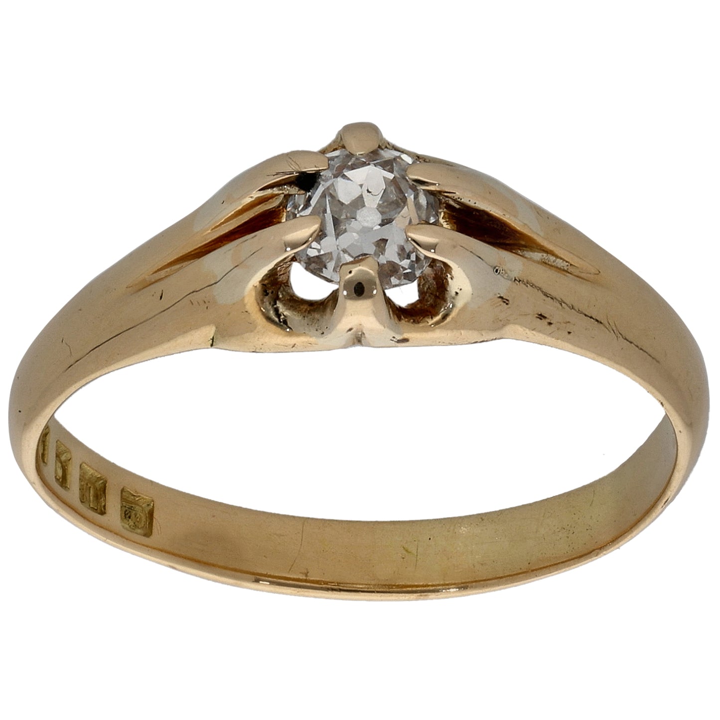 9ct Gold 0.45ct Diamond Solitaire Ring Size S