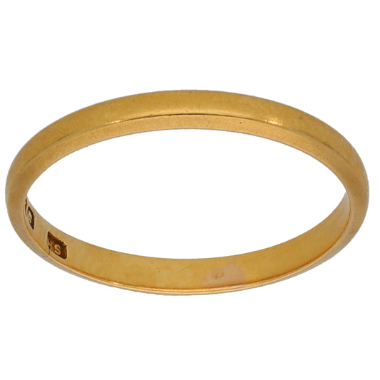 22ct Gold Plain Wedding Ring Size K