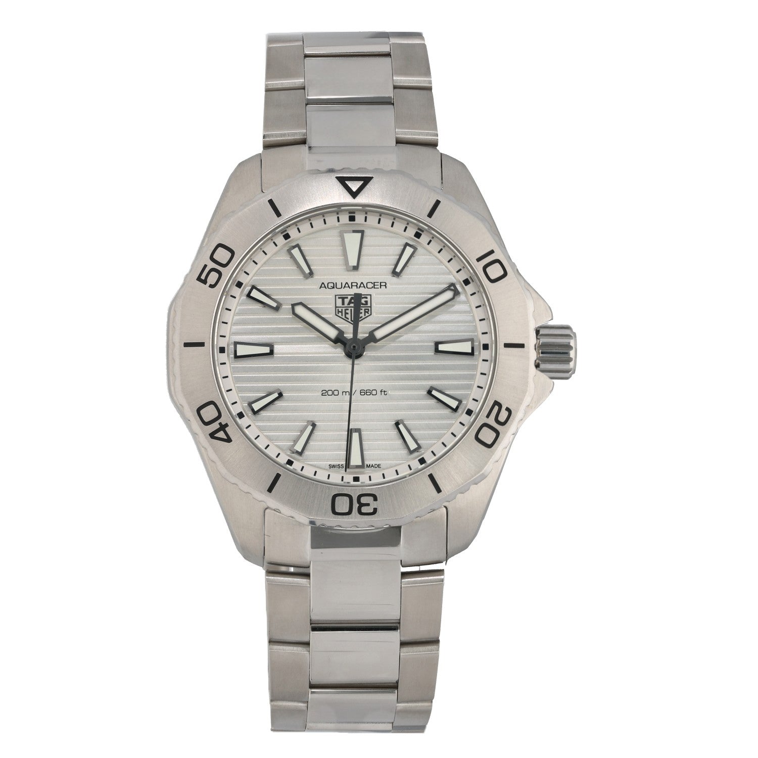 Tag Heuer Aquaracer WBP1111-2, stainless steel, silver dial, baton hour markers