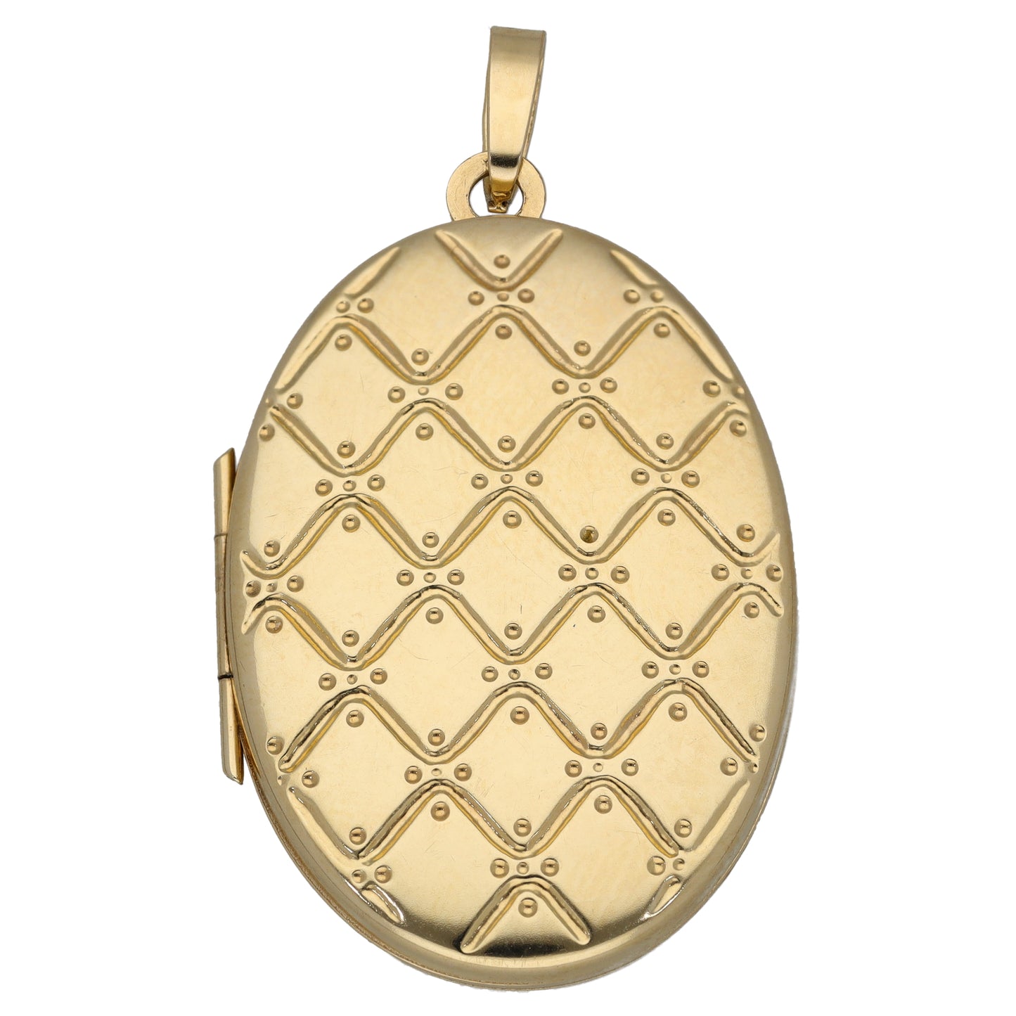 9ct Gold Patterned Locket Pendant