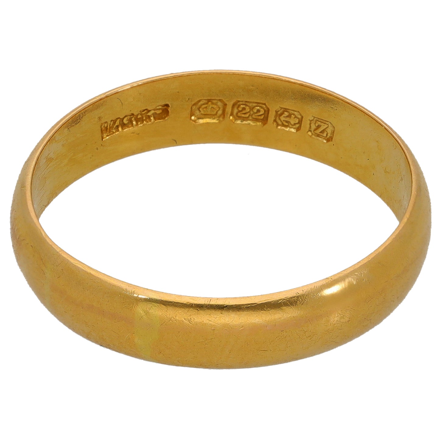 22ct Gold Plain Wedding Ring Size T