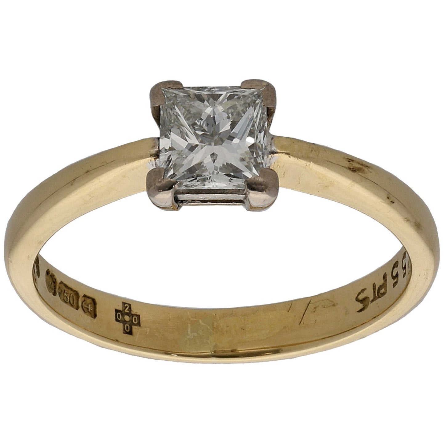 18ct Gold 0.55ct Diamond Solitaire Ring Size L