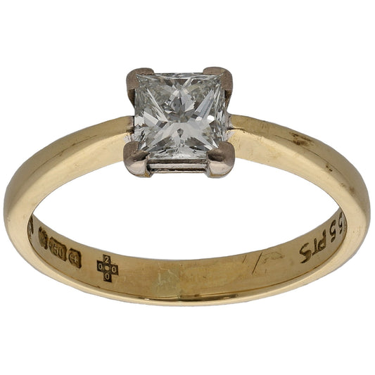 18ct Gold 0.55ct Diamond Solitaire Ring Size L