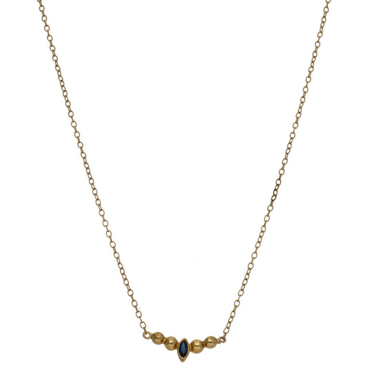 9ct Gold Sapphire Fancy Necklace 16"