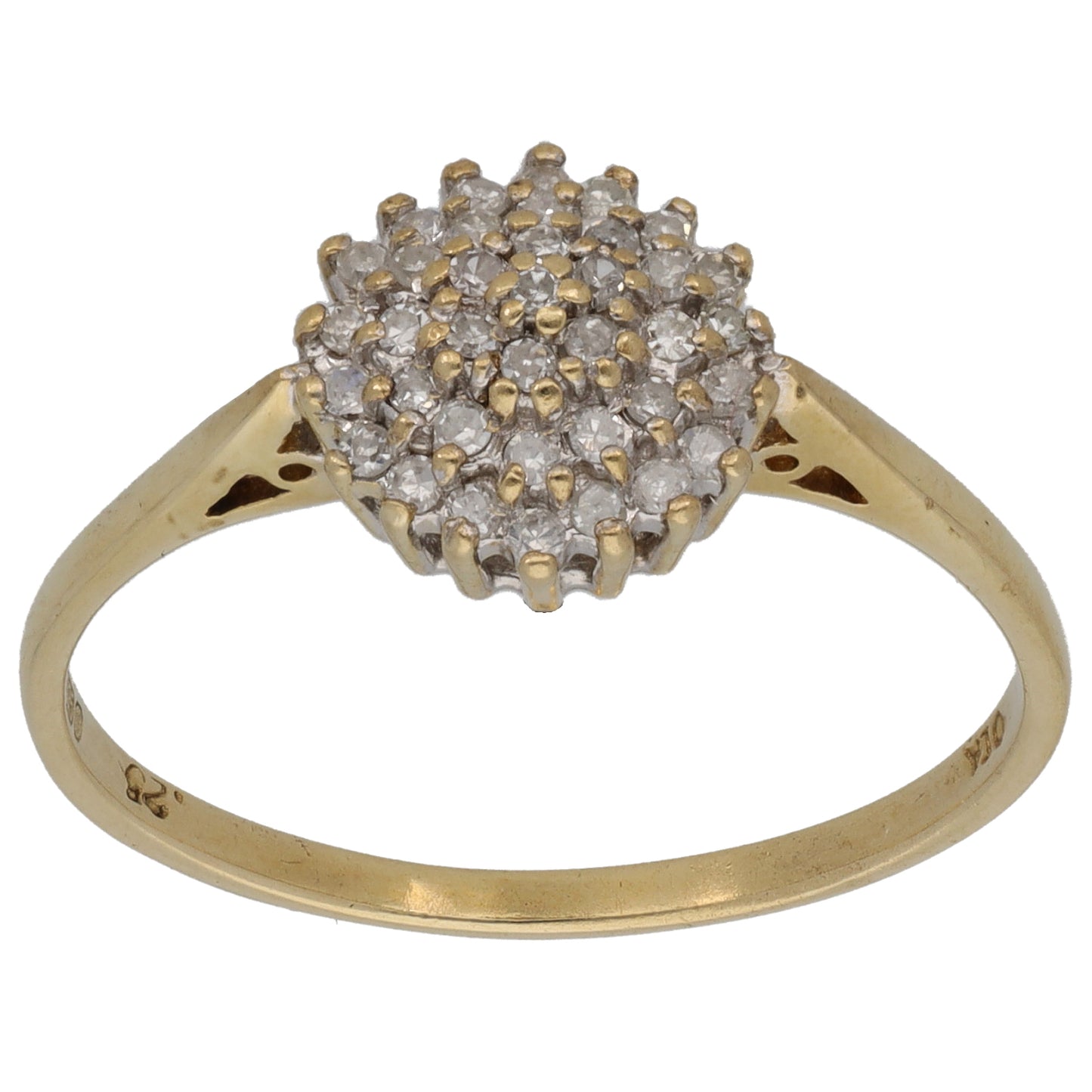 9ct Gold 0.25ct Diamond Cluster Ring Size V